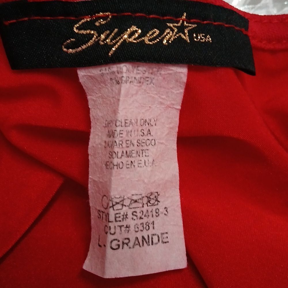 Super Star low cut high slit slink party holiday dress long sleeves Sz L NWOT - Picture 11 of 11
